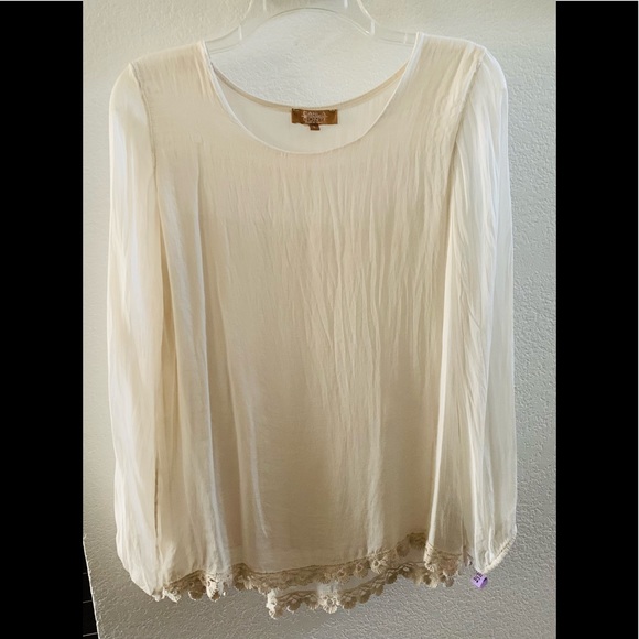 Carla Conti (made in Italy) Silk blouse Cream - Picture 1 of 5